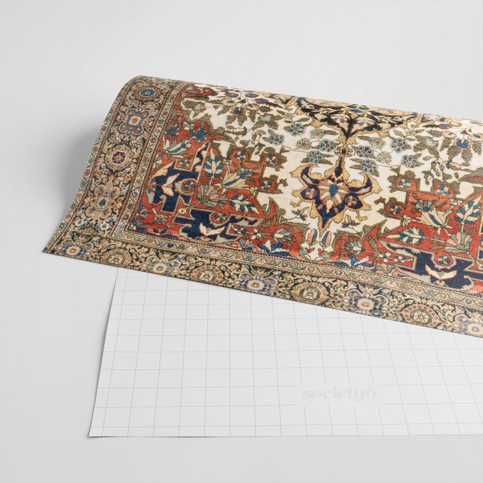 Ferahan Arak  Antique West Persian Rug Print Wrapping Paper Gallery Image 2