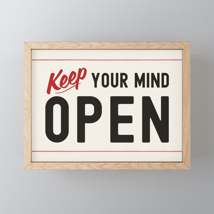 Keep Your Mind Open - Retro Mid Century Mini Art Print Gallery Image 1