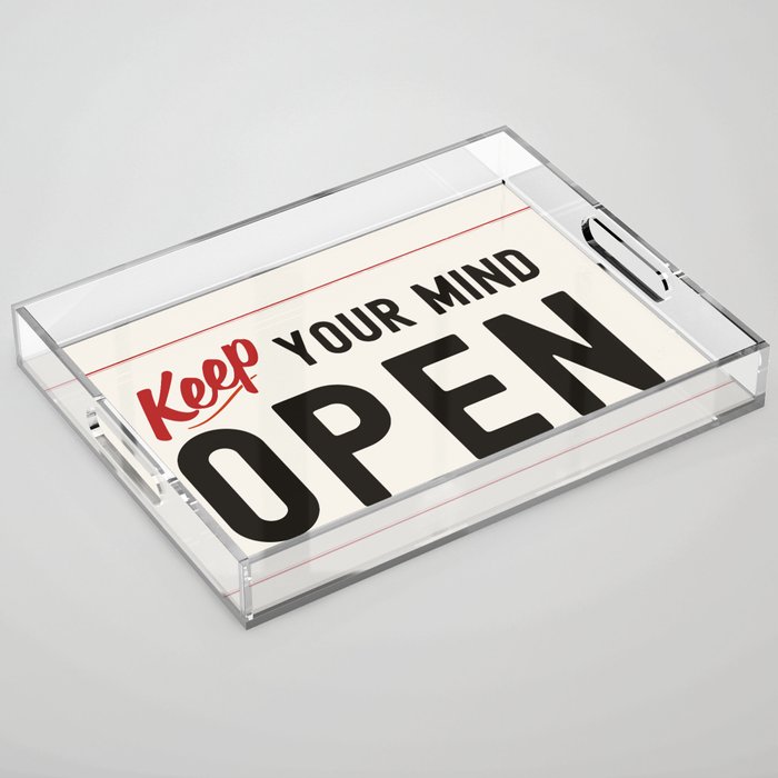 Keep Your Mind Open - Retro Mid Century Acrylic Tray Gallery Image 1