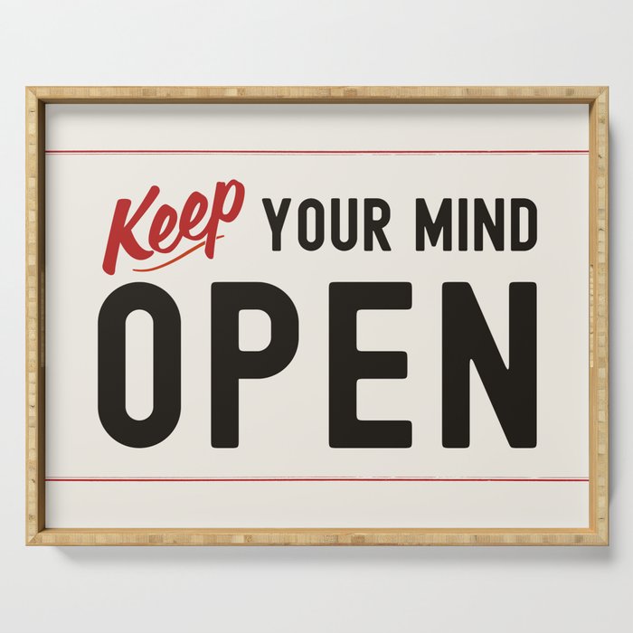 Keep Your Mind Open - Retro Mid Century Serving Tray Gallery Image 1