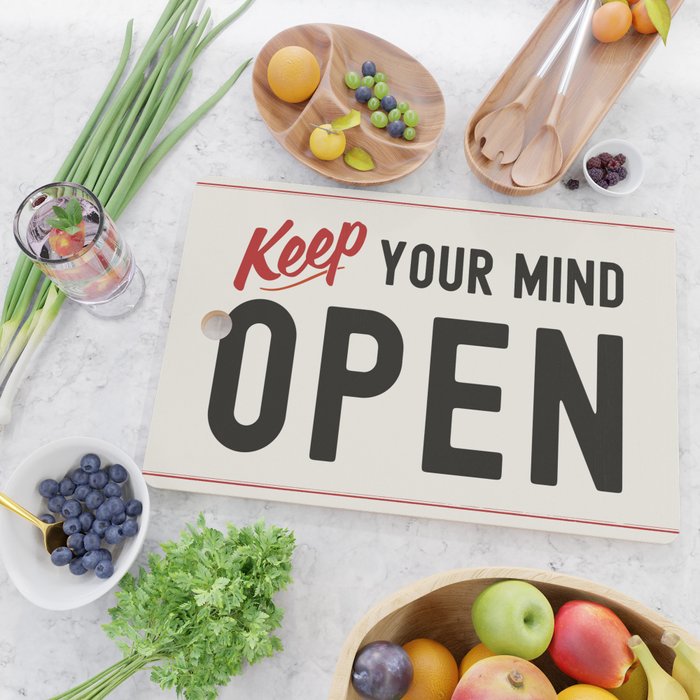 Keep Your Mind Open - Retro Mid Century Cutting Board Gallery Image 2