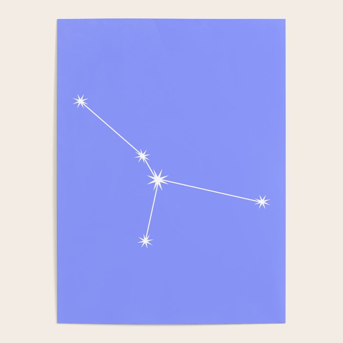 Cancer Zodiac Star Constellation Line Art Pastel Purple Poster Gallery Image 1