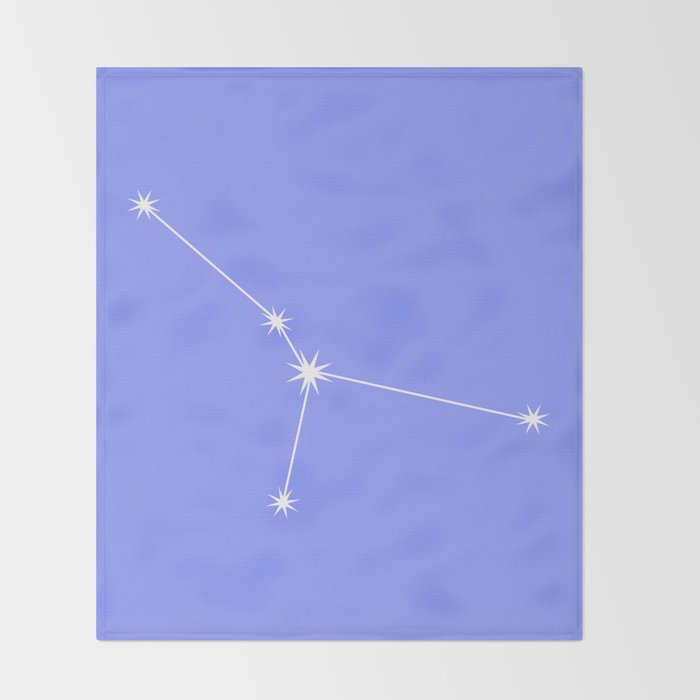 Cancer Zodiac Star Constellation Line Art Pastel Purple Throw Blanket Gallery Image 2