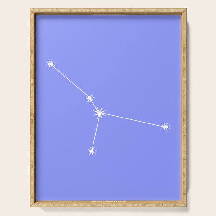 Cancer Zodiac Star Constellation Line Art Pastel Purple Serving Tray Gallery Image 1