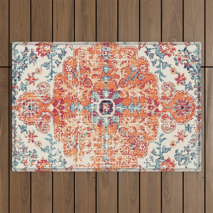 Southwest  Persian Carpet Print Outdoor Rug Gallery Image 1