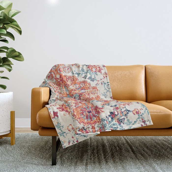 Southwest  Persian Carpet Print Throw Blanket Gallery Image 1