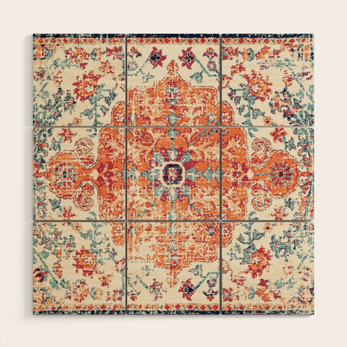 Southwest  Persian Carpet Print Wood Wall Art Gallery Image 1