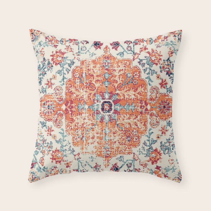 Southwest  Persian Carpet Print Throw Pillow Gallery Image 6