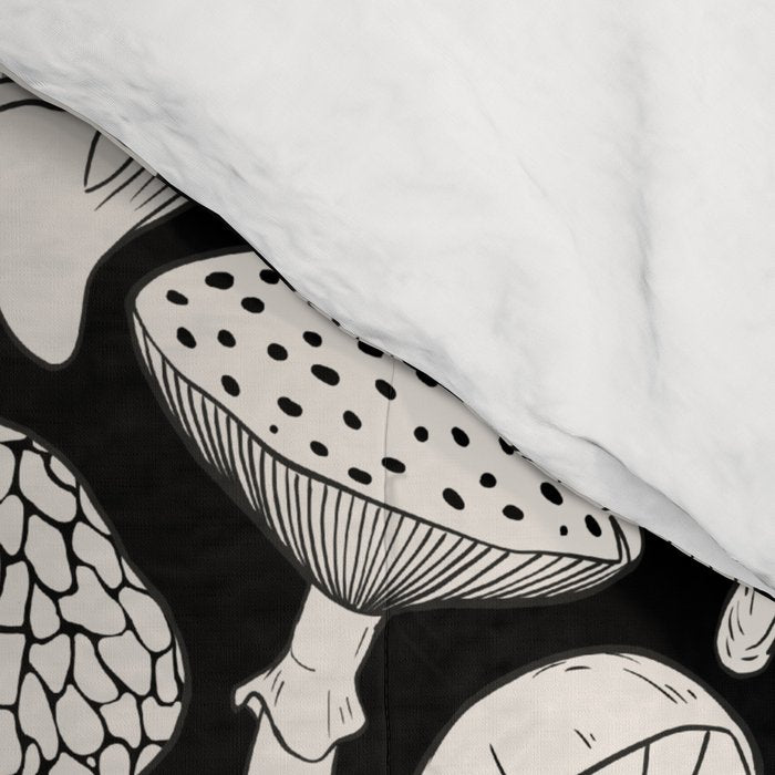 Mushrooms in Black And White Comforter Gallery Image 4