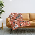 Dachshund dog breed halloween cute pattern doxie dachsie dog costumes Throw Blanket Gallery Image 1