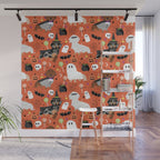 Dachshund dog breed halloween cute pattern doxie dachsie dog costumes Wall Mural Gallery Image 1