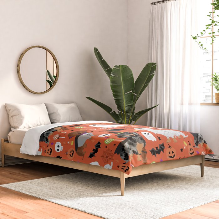 Dachshund dog breed halloween cute pattern doxie dachsie dog costumes Comforter Gallery Image 2