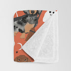 Dachshund dog breed halloween cute pattern doxie dachsie dog costumes Throw Blanket Gallery Image 3