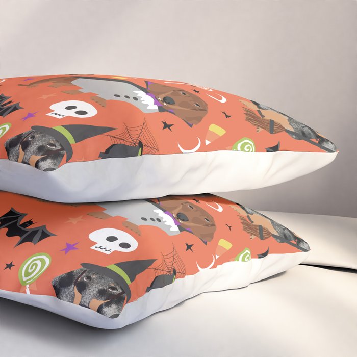 Dachshund dog breed halloween cute pattern doxie dachsie dog costumes Pillow Sham Gallery Image 3