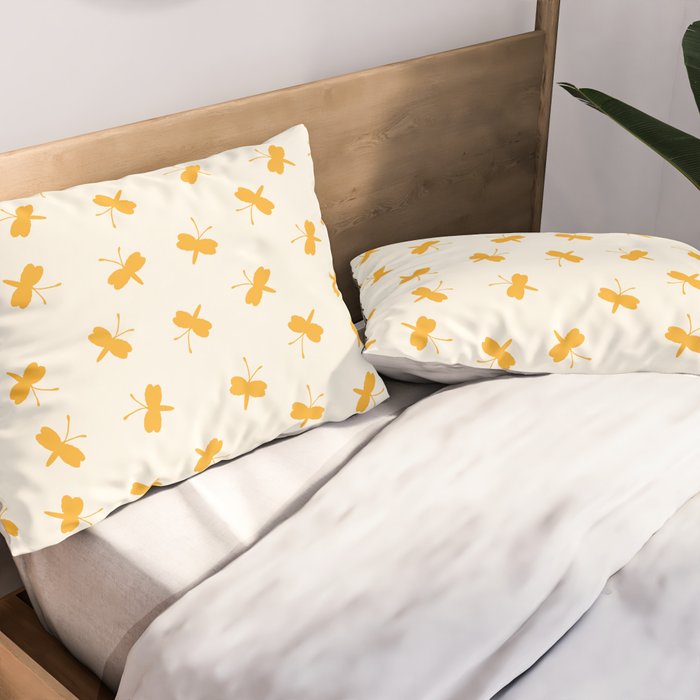 Dream Yellow Butterfly  Pillow Sham Gallery Image 2
