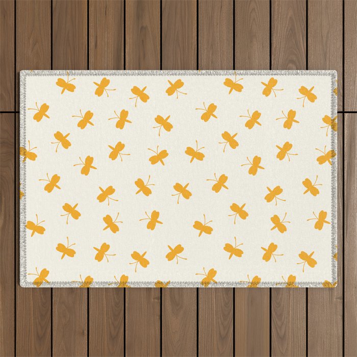 Dream Yellow Butterfly  Outdoor Rug Gallery Image 1