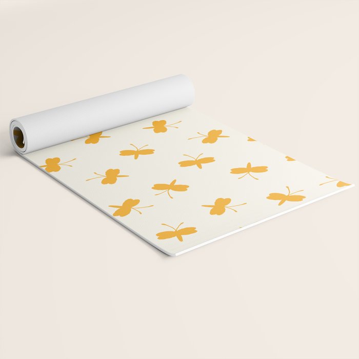 Dream Yellow Butterfly  Yoga Mat Gallery Image 2