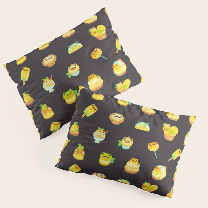 Sweet Lemon frog - dark Pillow Sham Gallery Image 1