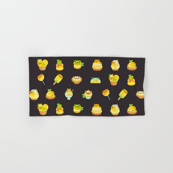 Sweet Lemon frog - dark Bath Towel Gallery Image 1