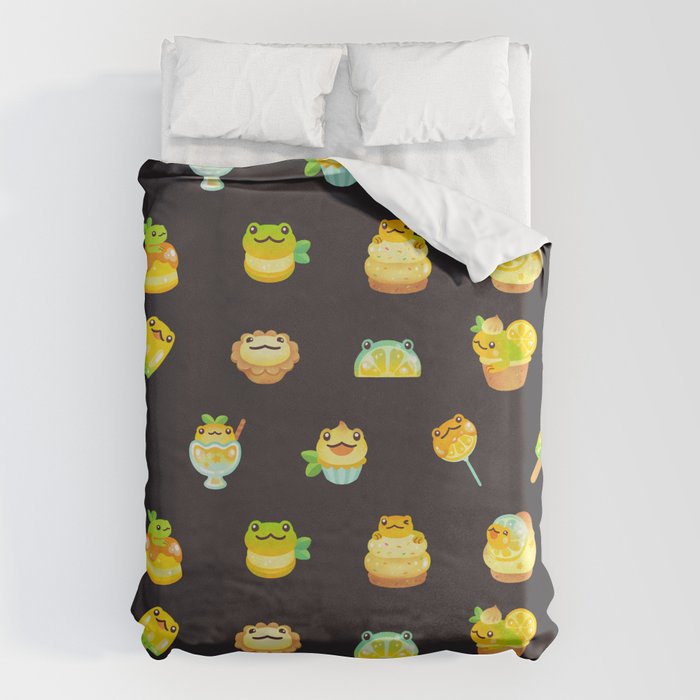 Sweet Lemon frog - dark Duvet Cover Gallery Image 6