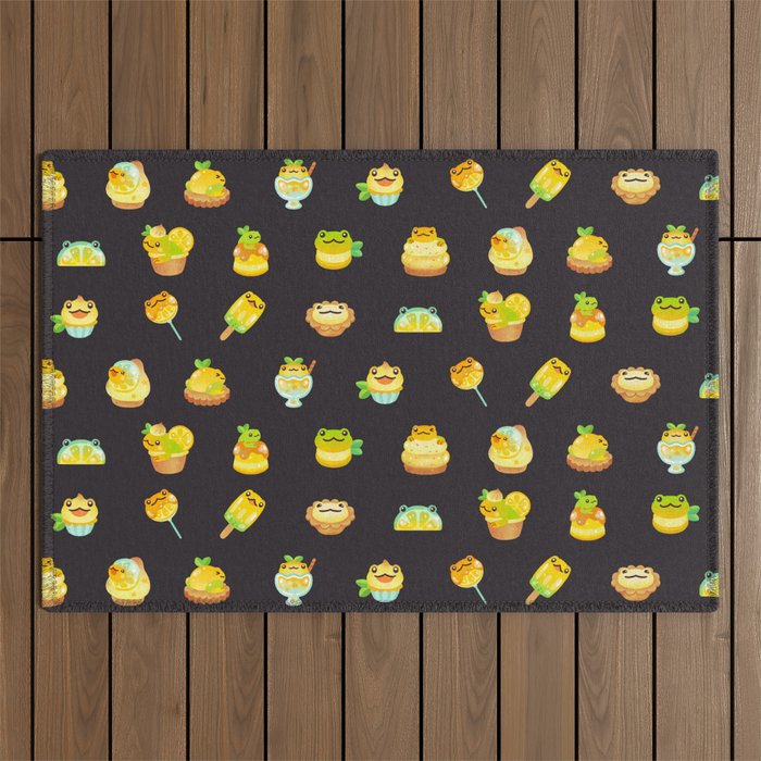 Sweet Lemon frog - dark Outdoor Rug Gallery Image 1