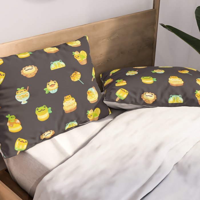 Sweet Lemon frog - dark Pillow Sham Gallery Image 2