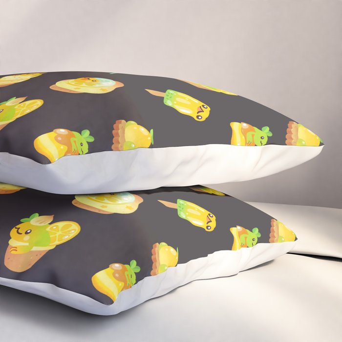 Sweet Lemon frog - dark Pillow Sham Gallery Image 3