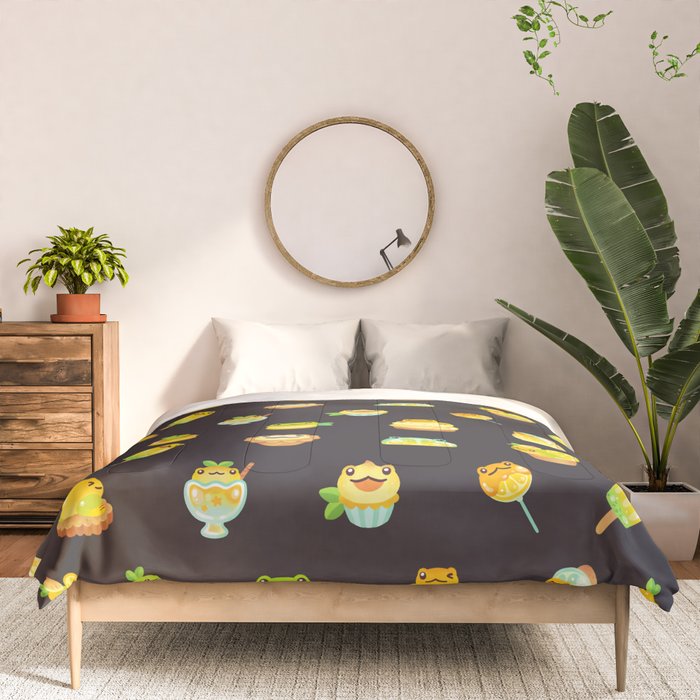 Sweet Lemon frog - dark Comforter Gallery Image 3