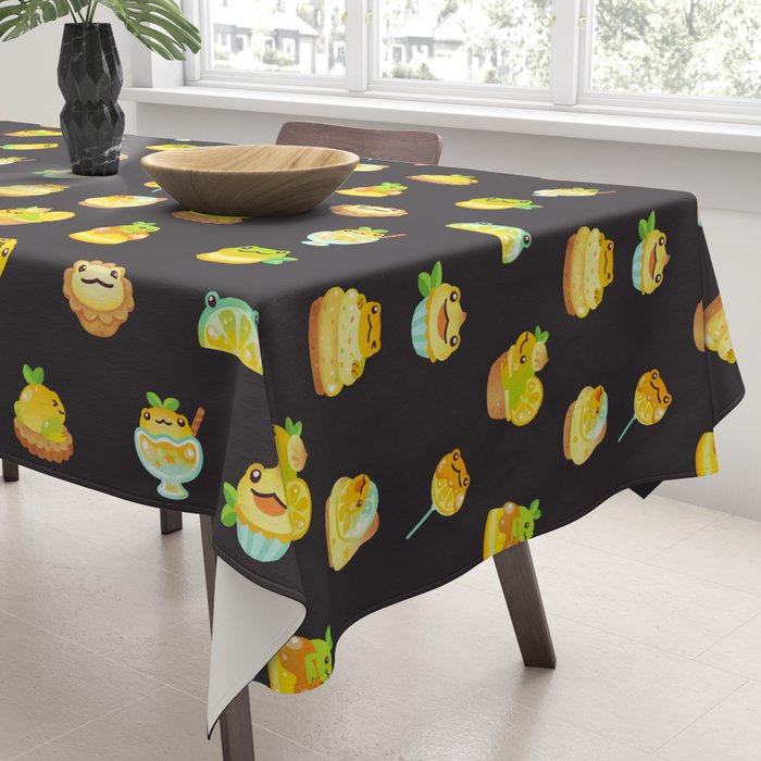 Sweet Lemon frog - dark Tablecloth Gallery Image 3