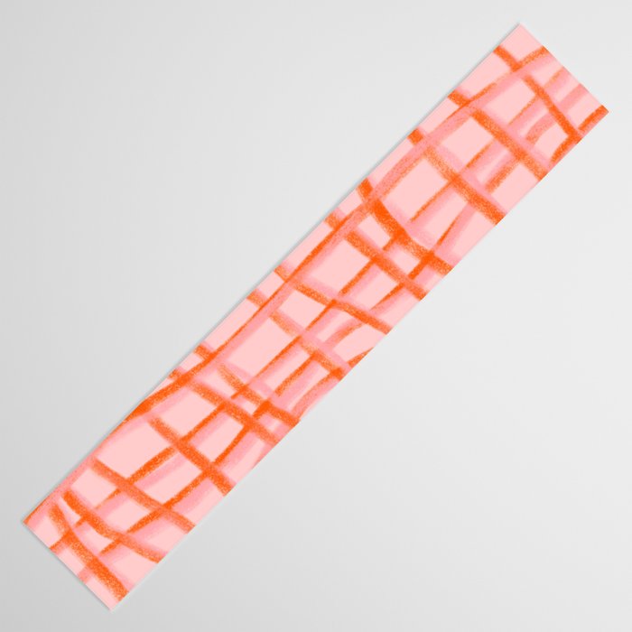 Modern abstract red and pink grids  Table Runner Gallery Image 3