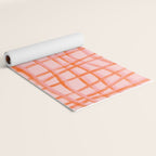 Modern abstract red and pink grids  Yoga Mat Gallery Image 2