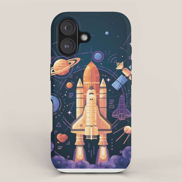Space Rocket in Solar System iPhone Case Gallery Image 1