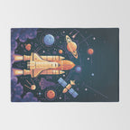Space Rocket in Solar System Rug Gallery Image 2