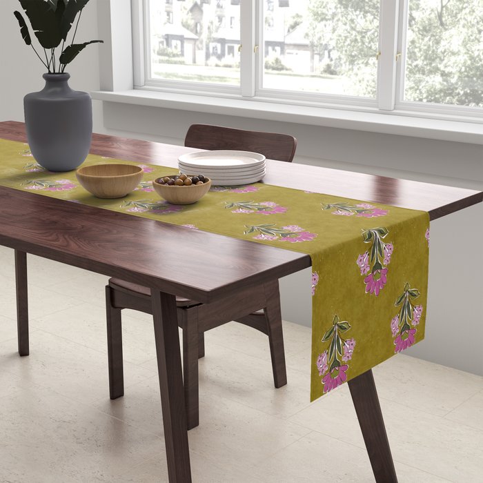 Block pink floral  Table Runner Gallery Image 2