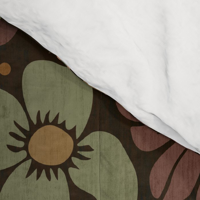 Eternal Summer Block Print Countryside Vibes Flower Garden Marigold Comforter Gallery Image 4