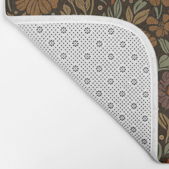 Eternal Summer Block Print Countryside Vibes Flower Garden Marigold Bath Mat Gallery Image 2