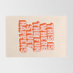 This is Where the Fun Stuff Happens typography print in peach and red Rug Gallery Image 2