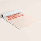 This is Where the Fun Stuff Happens typography print in peach and red Yoga Mat Gallery Image 2