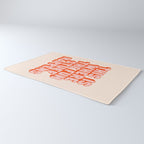This is Where the Fun Stuff Happens typography print in peach and red Rug Gallery Image 3