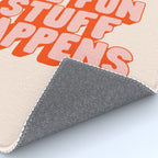 This is Where the Fun Stuff Happens typography print in peach and red Rug Gallery Image 4