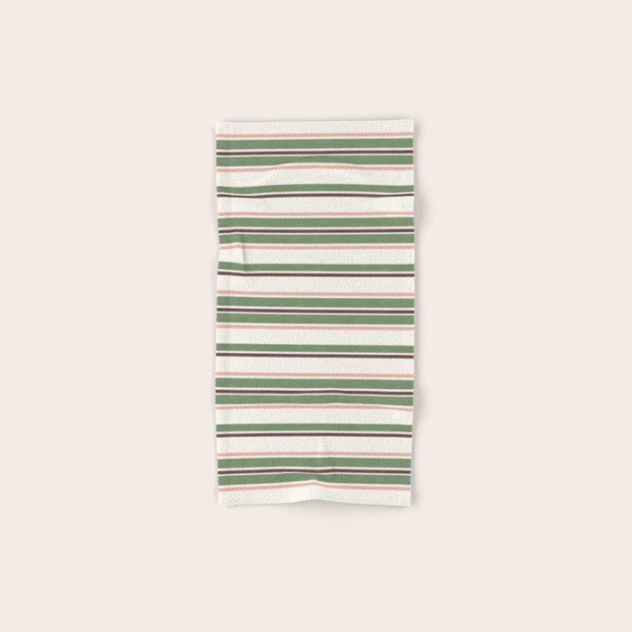 Daybed Stripe Ivory Green Multi Bath Towel Gallery Image 1