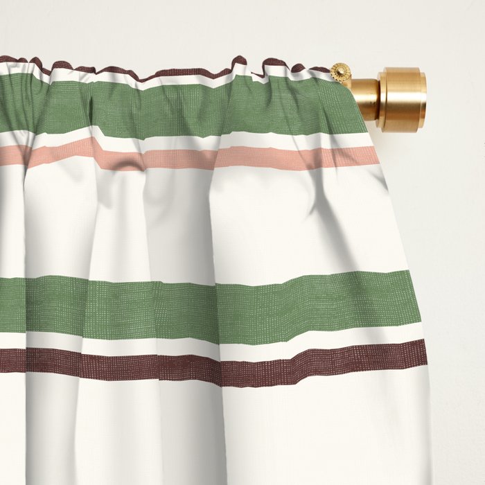 Daybed Stripe Ivory Green Multi Window Curtain Gallery Image 2
