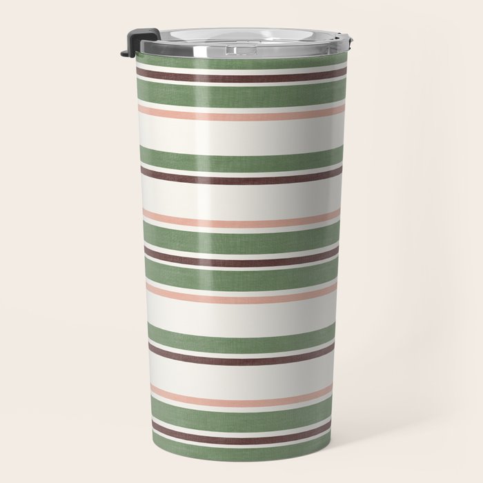 Daybed Stripe Ivory Green Multi Travel Mug Gallery Image 3