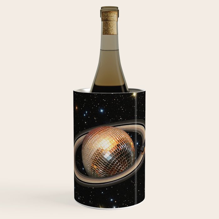 Galactic DJ II - Saturn Disco Ball Wine Chiller Gallery Image 1