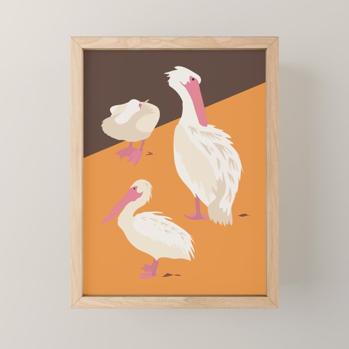 Pelicans Mini Art Print Gallery Image 1