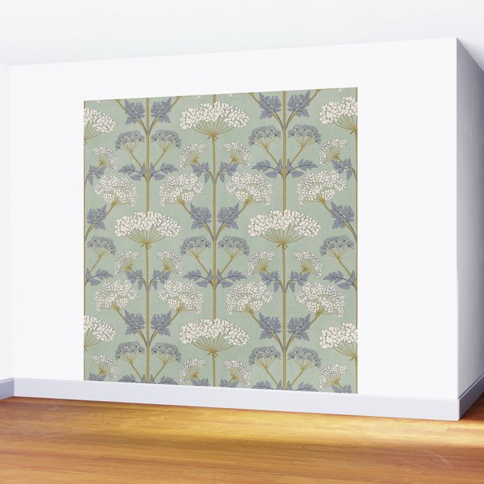 Vintage Sage Floral Wall Mural Gallery Image 2