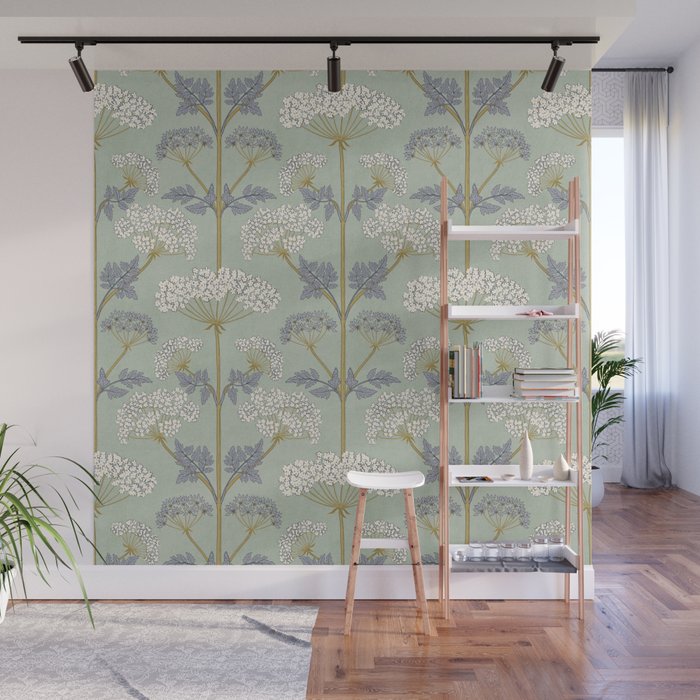 Vintage Sage Floral Wall Mural Gallery Image 1