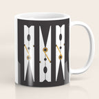 Laundry Clothespins - Gold, Black and White Coffee Mug Gallery Image 1