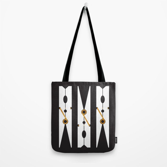 Laundry Clothespins - Gold, Black and White Tote Bag Gallery Image 2