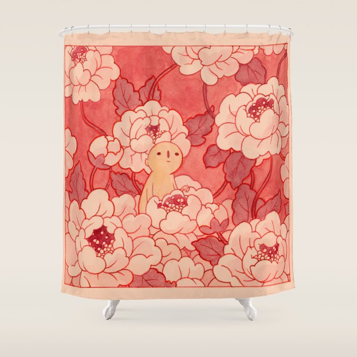 Watercolor Test (Red) Shower Curtain Gallery Image 1